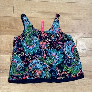 Lilly Pulitzer, Reversible, V-Neck Tank, Navy, XL